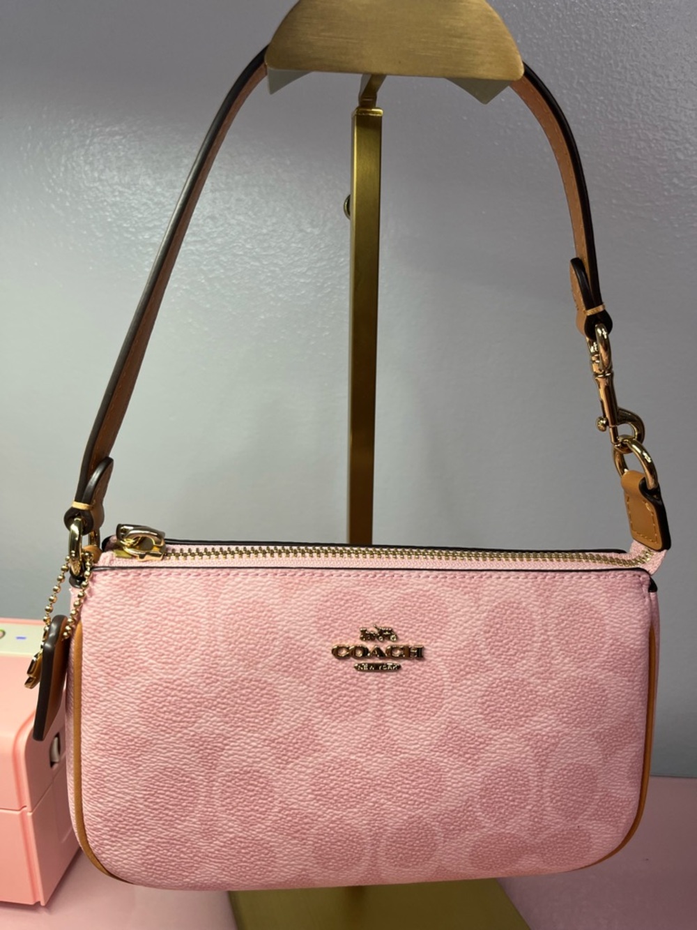 NWT Coach Nolita 19 In Signature Canvas with Charm
Gold/Powder Pink CDW31π©· - Picture 4 of 9